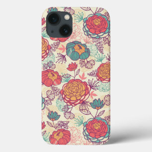 Peony flowers and leaves pattern Case-Mate iPhone hülle