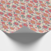 Peony flowers and leaves pattern geschenkpapier (Ecke)