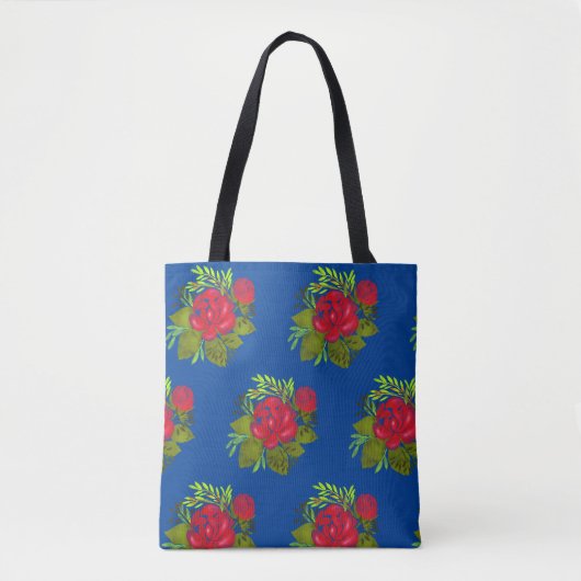 Peony Folk Floral Tasche (Vorderseite)