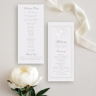 Peony Formal Modern Classic Hochzeitsprogramm für