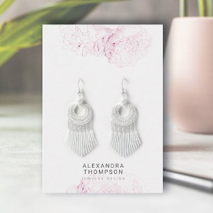 Peony Frame Modern Floral Sketch Juwelier Display Visitenkarte