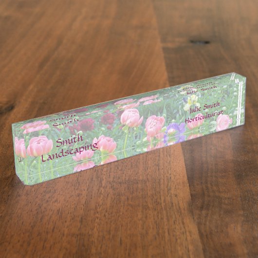 "PEONY GARDEN" ACRYLIC DESK NAMEPLATE NAMENSPLAKETTE (Seite)