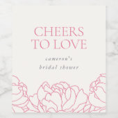 Peony Garden Brautparty "Cheers to Liebe" Weinetikett (Einzelnes Label)