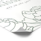 Peony Garden Brautparty "How many Kisses" Zeichen Poster (Ecke)