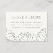 Peony Garden Brautparty Rezept Karte (Vorderseite)