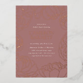 Peony Garden Dark Dusty Rose Brautparty Folieneinladung (Vorderseite)