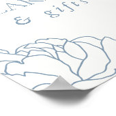 Peony Garden Dusty Blue Floral Cards & Geschenke Poster (Ecke)