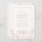 Peony Garden Dusty Rose Rosa Brautparty Einladung (Vorderseite)
