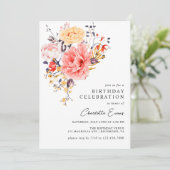 Peony Garden Elegante Blumen Jedes Alter Erwachsen Einladung (Stehend Vorderseite)