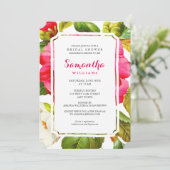 Peony Garden Floral | Brautparty Party Einladung (Stehend Vorderseite)