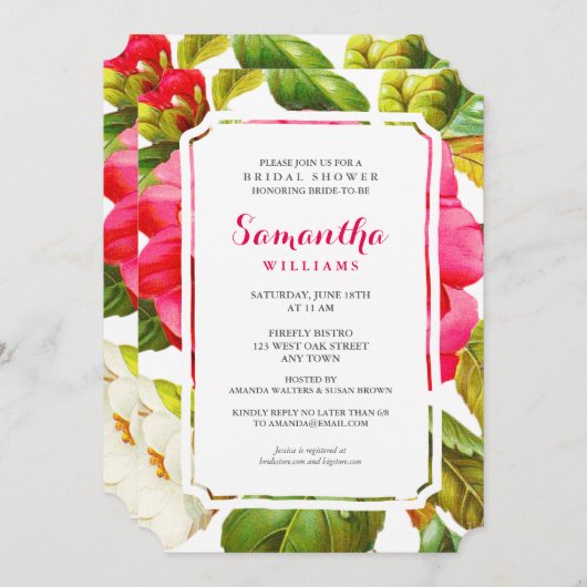 Peony Garden Floral | Brautparty Party Einladung (Vorne/Hinten)