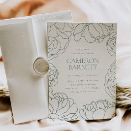 Peony Garden | Grünes Frühling-Brautparty Einladung