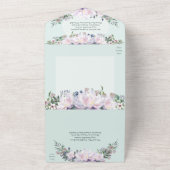 Peony Garden Mint Green All in One Wedite Einladun All In One Einladung (Außenbereich)