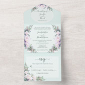 Peony Garden Mint Green All in One Wedite Einladun All In One Einladung (Innen Boden)