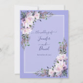 Peony Garden Periwinkle Lavender Wedding Einladung (Rückseite)