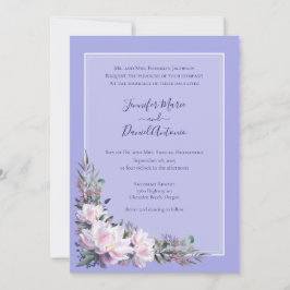 Peony Garden Periwinkle Lavender Wedding Einladung