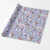 Peony Garden Periwinkle Lavender Wedding Geschenkpapier (Ungerollt)
