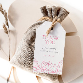 Peony Garden | Pink Floral Brautparty Danke Geschenkanhänger