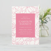 Peony Garden Pink Floral Brautparty Einladung (Stehend Vorderseite)