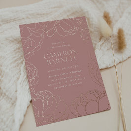 Peony Garden Pink Floral Brautparty Folieneinladung