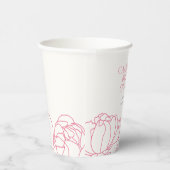 Peony Garden Pink Floral Brautparty Pappbecher (Rechts)