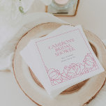 Peony Garden Pink Floral Brautparty Serviette<br><div class="desc">Dieses elegante Brautparty mit Blumenmotiven ist ideal für Brautpartys im Frühjahr oder im Sommer geeignet und zeichnet sich durch eine unübertreffliche Kontur aus rosa Blume aus. Personalisieren Sie diese Brautparty-Servietten mit Ihrem Veranstaltungsnamen,  Datum und Jahr.</div>