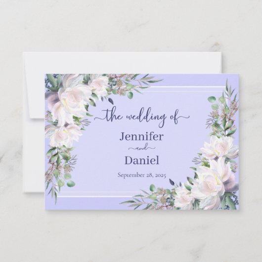 Peony Garden Wedding Lavender RSVP Card (Rückseite)
