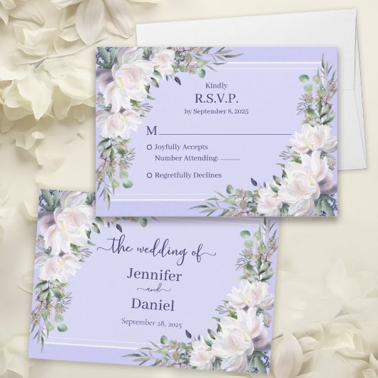 Peony Garden Wedding Lavender RSVP Card
