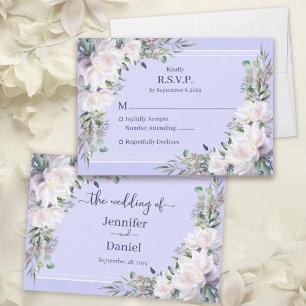Peony Garden Wedding Lavender RSVP Card