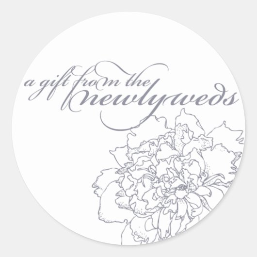 Peony Gastgeschenk Hochzeit Sticker (Vorderseite)