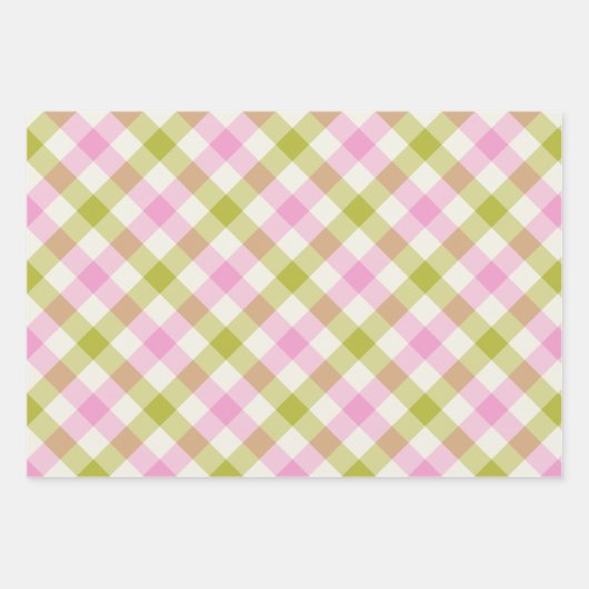 Peony Gingham Geschenkpapier Set (Vorderseite)