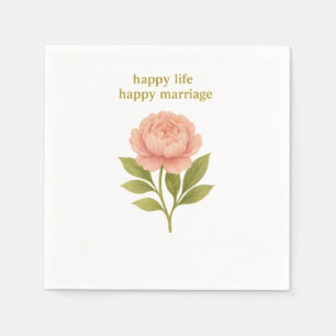 Peony — glückliches Leben, glückliche Ehe Serviette