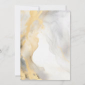 Peony Gold Gray Black Engagement Party Einladung (Rückseite)