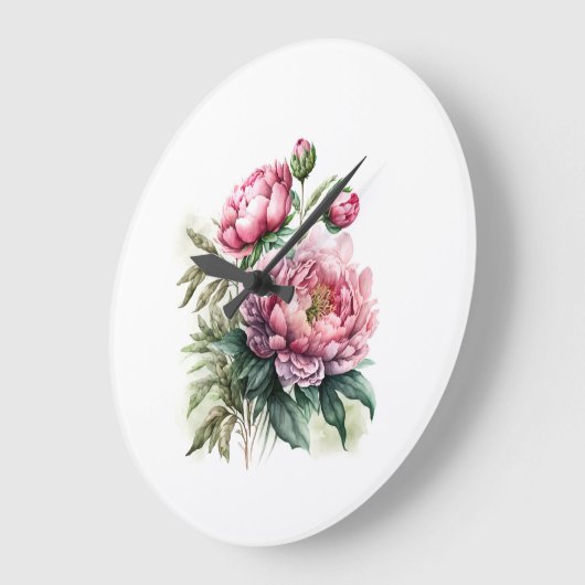 Peony Große Wanduhr (Winkel)