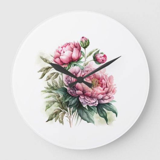 Peony Große Wanduhr (Vorderseite)