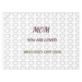 Peony Heart Celebration Pattern for Mom Tischdecke (Vorderseite (Horizontal))