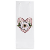 Peony Heart Geschenktüte Für Weinflaschen (Rückseite)