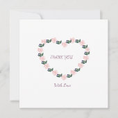 Peony Heart Gratitude Note Dankeskarte (Vorderseite)