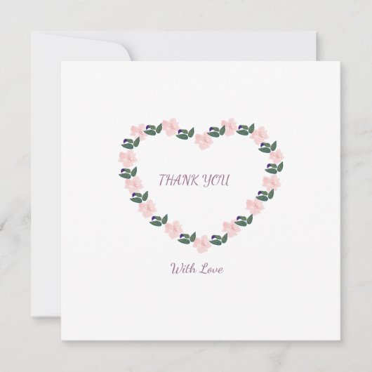 Peony Heart Gratitude Note Dankeskarte (Vorderseite)