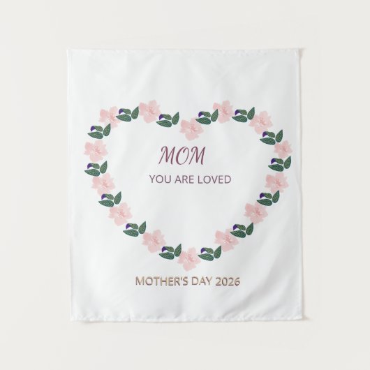 Peony Heart Honor for Mom Wandteppich (Vorderseite)