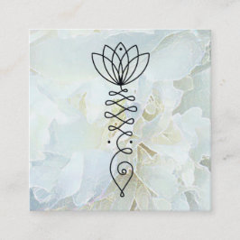 *~* Peony Heart Lotus Heiler Massage Reiki Yoga Quadratische Visitenkarte