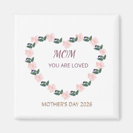 Peony Heart Mom Affection Artwork Magnet