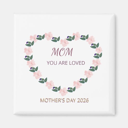 Peony Heart Mom Affection Artwork Magnet (Vorne)