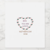 Peony Heart Tribute for Mom Weinetikett (Einzelnes Label)