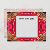 Peony Hearts Postcard Einladungspostkarte (Vorne/Hinten)