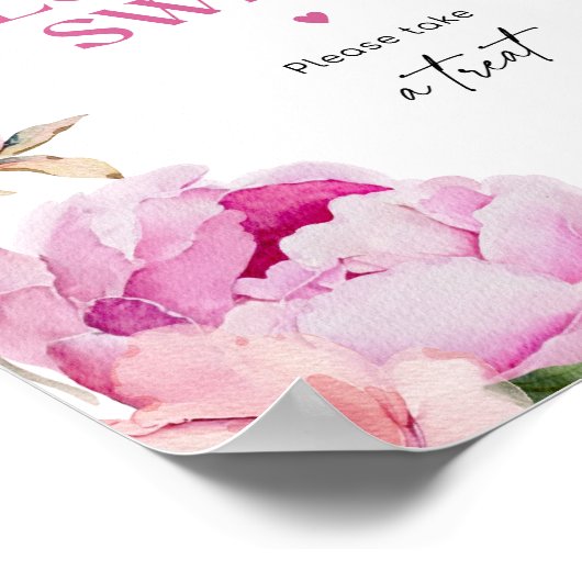 Peony hell pink Liebe ist süß Nuss eine Leckerei Poster (Ecke)