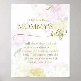Peony Hydrangea Babydusche Big Mommy Bly Poster