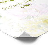 Peony Hydrangea Pastel Baby Duwer Favoriten Poster (Ecke)
