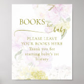 Peony Hydrangea Pastel Babydusche Bücher für Baby Poster (Vorne)