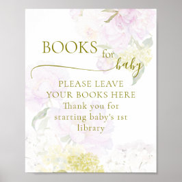 Peony Hydrangea Pastel Babydusche Bücher für Baby Poster